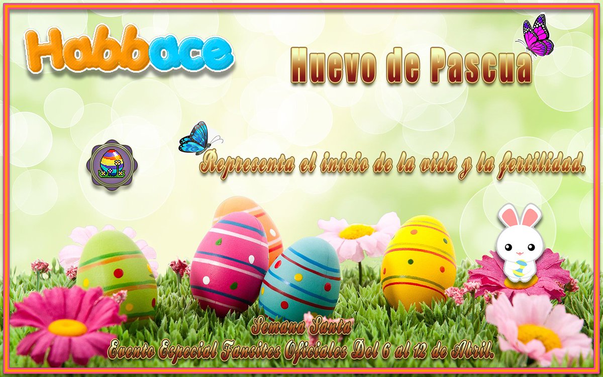 Habbace's tweet photo. Te mostramos oficialmente la placa que podrás obtener en el evento especial de Semana Santa en @ESHabbo 
🐣"Huevo de Pascua"🐣 del 6 al 12 de Abril.
🐰Te esperamos a partir de las 22 hrs hpe🐰
¡Cuentanos si te gusta! https://t.co/LmGmdpsKao