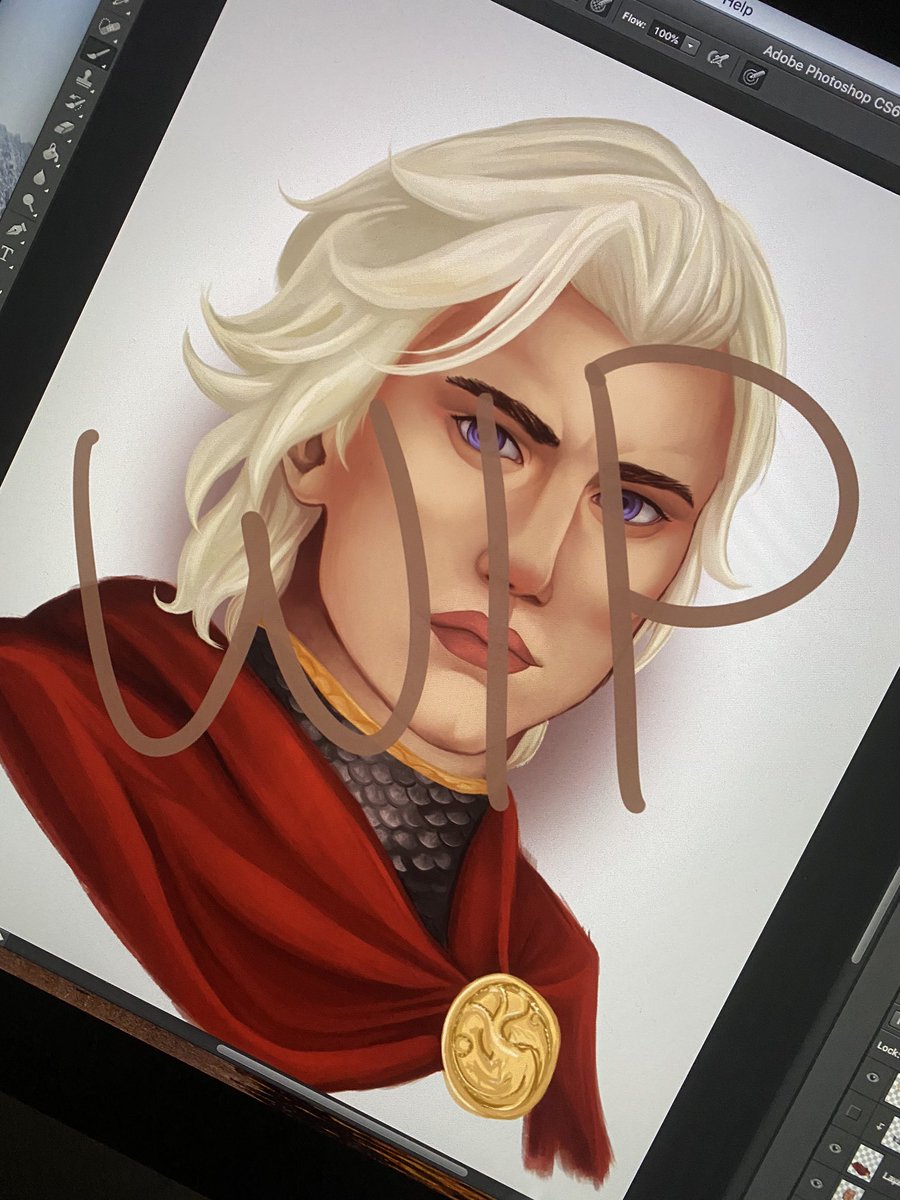 darilarosart's tweet photo. WIP of a piece that I’m looking forward to finish 👀👀👀 #aegontheconqueror #aegontargaryen #wip #asoiaf #preasoiaf #fanart https://t.co/5xLWAxHets