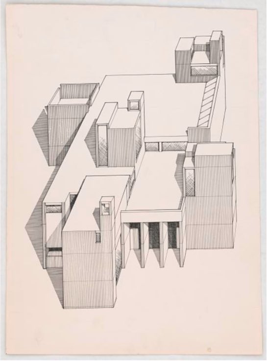 Drawings for Paul Rudolph’s lost University of Illinois Christian Science Center Via Library of Congress