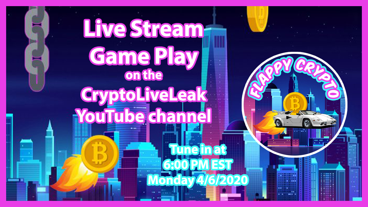 flappycrypto's tweet photo. 📢 Live Stream Game Play Announcement 📢
Tune into the @CryptoLiveLeak YouTube channel Monday April 6th at 6:00 PM EST for the livestream!
@KenGarofalo will collect enough #Bitcoin to unlock all Characters! #FlappyCrypto
Make sure to Subscribe here 👇
https://t.co/vaDPlrGx1E https://t.co/QuLhgKPrqT