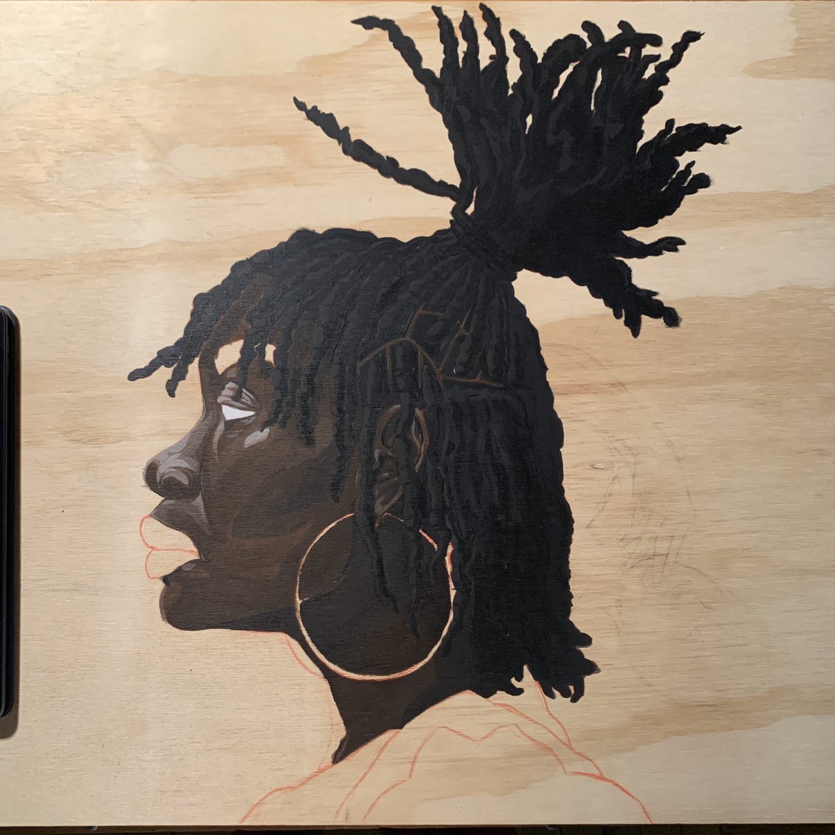 IcoNiKes's tweet photo. RT my shit!! Lol
The #wip
#art #artist #anime #paint #acrylicpaint #nycartist #blackart
#hellacrust #earrings
#blackwomen #blackhair #blackgirlmagic #locs
#naturalhair #everydaypeople https://t.co/wjzDC3W2s7
