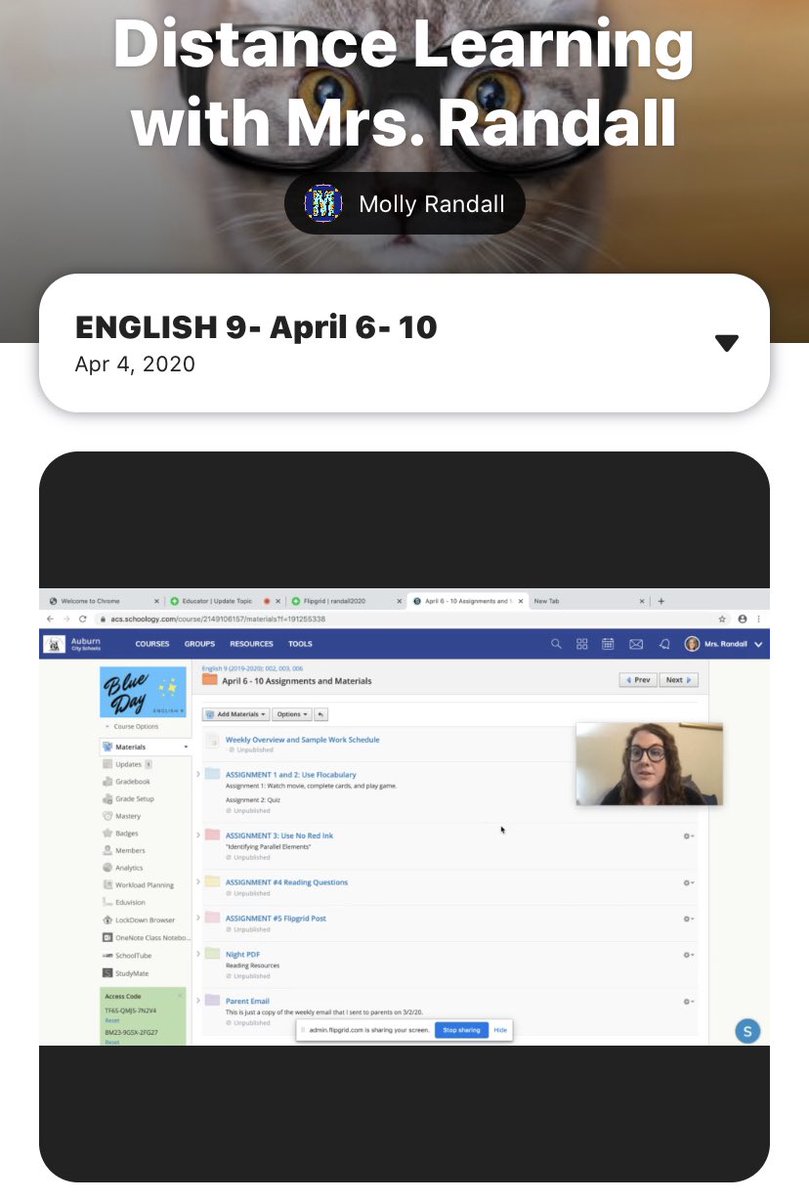 AjhsRandall's tweet photo. @Flipgrid the new screen recording option is giving me life!!! Thank you ! https://t.co/fcsVWlTnEh
