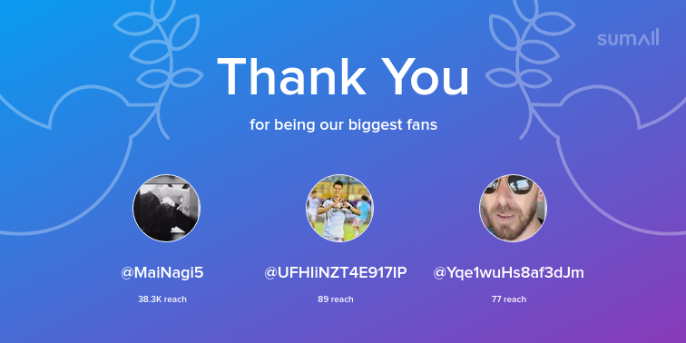 AloopFatma's tweet photo. Our biggest fans this week: MaiNagi5, UFHIiNZT4E917IP, Yqe1wuHs8af3dJm. Thank you! via https://t.co/IXg603jLmn https://t.co/pvwvaAUNHv