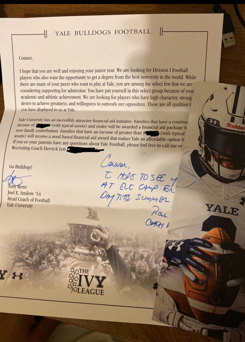 ConnorMaron's tweet photo. Thanks @yalefootball @CoachRenoYale @CoachDLett @Coach_Araujo for the letter, can’t wait to go to a camp this summer! https://t.co/Dc3iBebcuQ