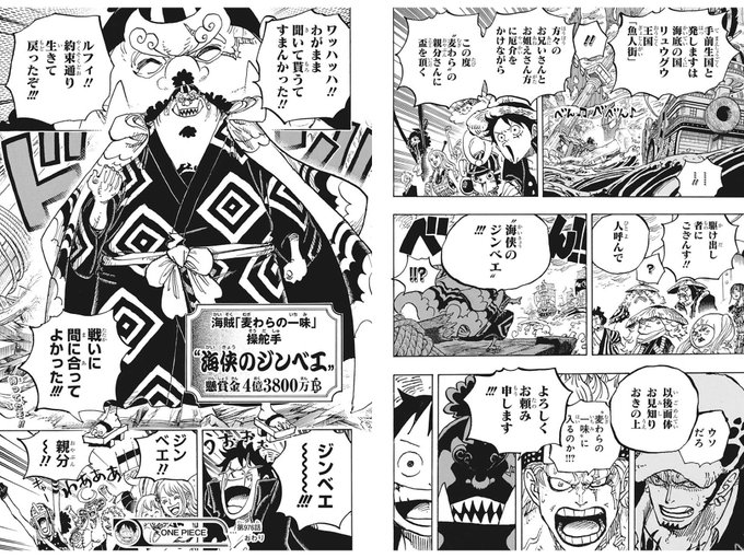 ジンベエの懸賞金は4億3800万 ワンピースランキングで現在何位 漫画ネタバレ感想 考察の庭