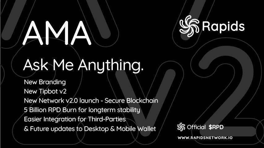 L1saR_'s tweet photo. If you missed today's AMA Apr 5
with #Rapids founder Corey Strong
feel free to read back from here
https://t.co/EV1ysHGQxj
Another excellent and informative session
join us same time next Sunday for more Q&amp;A

https://t.co/F63SFpUiZ5 for more info
$RPD #PassiveIncome #MassAdoption https://t.co/Fo683B6AyS