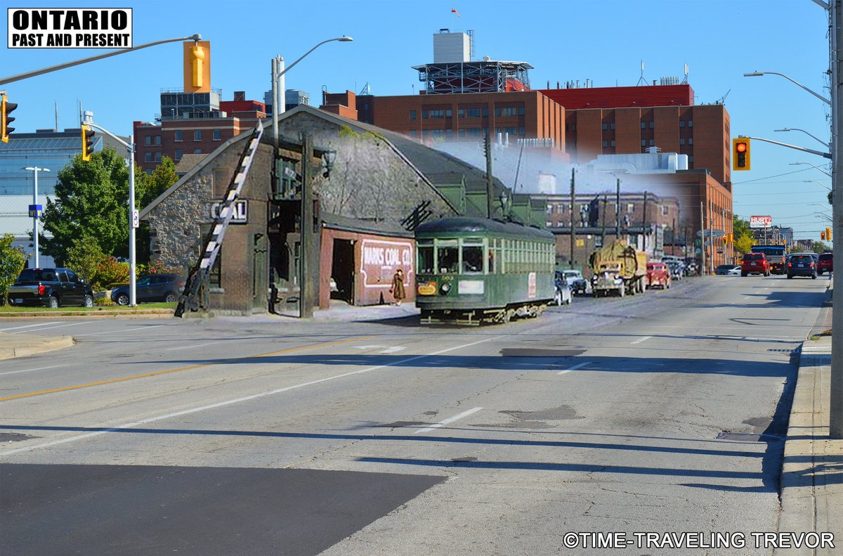 dlind_ham's tweet photo. Time Travelling Trevor has outdone himself this time. Barton St. west of Wellington, then and now mash up. #HamOnt @VintageHamilton #OntarioPastandPresent https://t.co/NhAwvs5Ltk