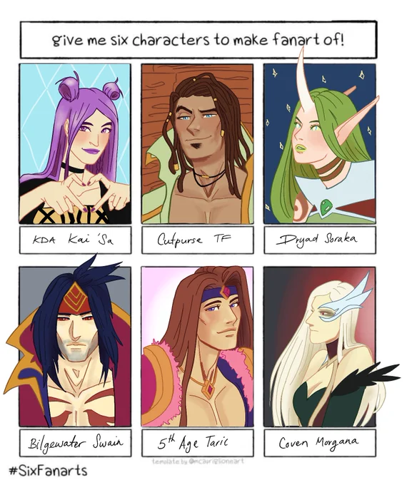 Finished the #sixfanarts meme! Sorry i couldn't do all the suggestions ? #ArtofLegends 