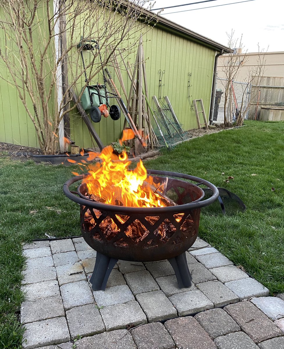 SUPT_RW's tweet photo. After some yard work and all day fabric mask making, we are enjoying the first fire of the summer. Stay home, be safe! https://t.co/UCEXLIRUov