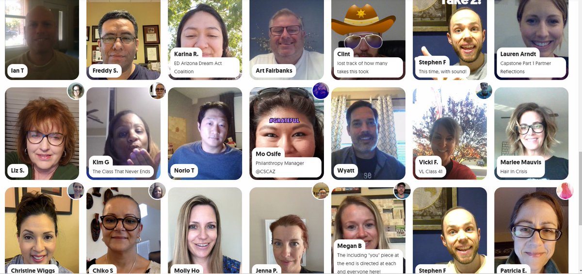 VLeadership's tweet photo. #VLInstitute Class 41 shared their final program on Friday, talking with one another virtually.  An outstanding cohort, equipped with the #PrinciplesofDoing and ready for life-long impact #LeadingAZ. Thank you @intel @SRPconnect @WellsFargo for supporting the Institute program. https://t.co/x7mViv5exV
