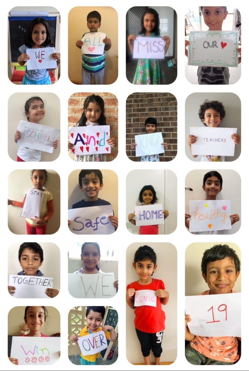 We absolutely LOVE this image created by one of our amazing Kindy mums starring some of our beautiful kindy students!  Students, teachers miss you all too, but we are so proud of you and your resilience! #StayHomeStaySafe