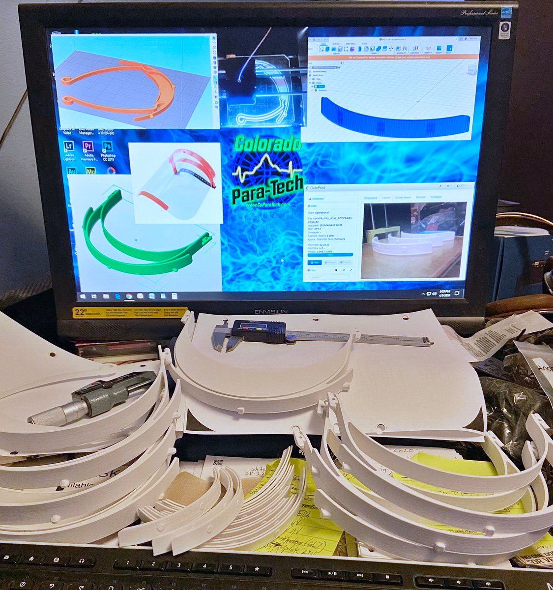 CoParaTech's tweet photo. Happy Sunday everyone! I spent the weekend making #FaceShields for our brave front-line #Caregivers in #ColoradoSprings. Stay Safe &amp; Strong! #FightCovid19 #Colorado #HelpTheHelpers https://t.co/nvTpdXadfn