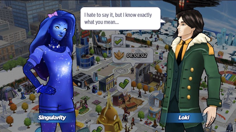 I FOUND IT! This is a conversation that could be had at the same event Singularity is introduced where her and Loki get to talk about both being non-binary