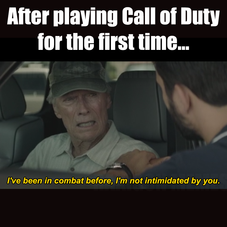 lava89's tweet photo. When you're a cyber athlete and you get hassled.
#comedy #callofduty #themule #clinteastwood #wannabe #meme #humor #covid19 #cyberathelete https://t.co/6gfFI7v53h