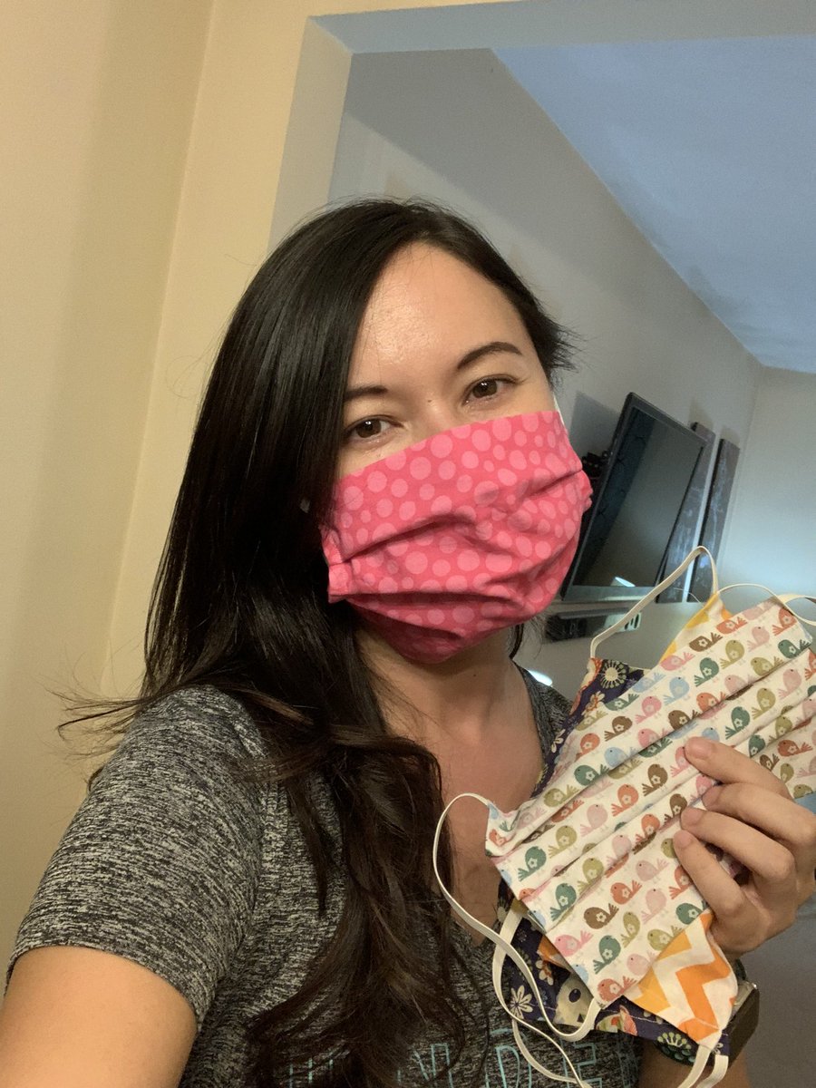 SaraFlowers82's tweet photo. One of my high school best friends was worried about me doing home health visits (PT is essential). So she made me a bunch of masks! #TeamKY #Covid_19 #PTrocks #LoveMyPatients https://t.co/EaRCTcbogV