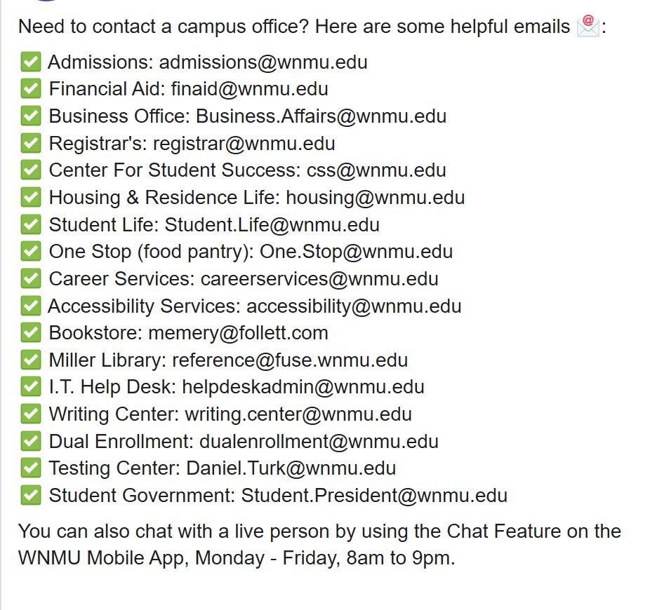Download this image or take a screenshot to save these helpful email contacts for later.