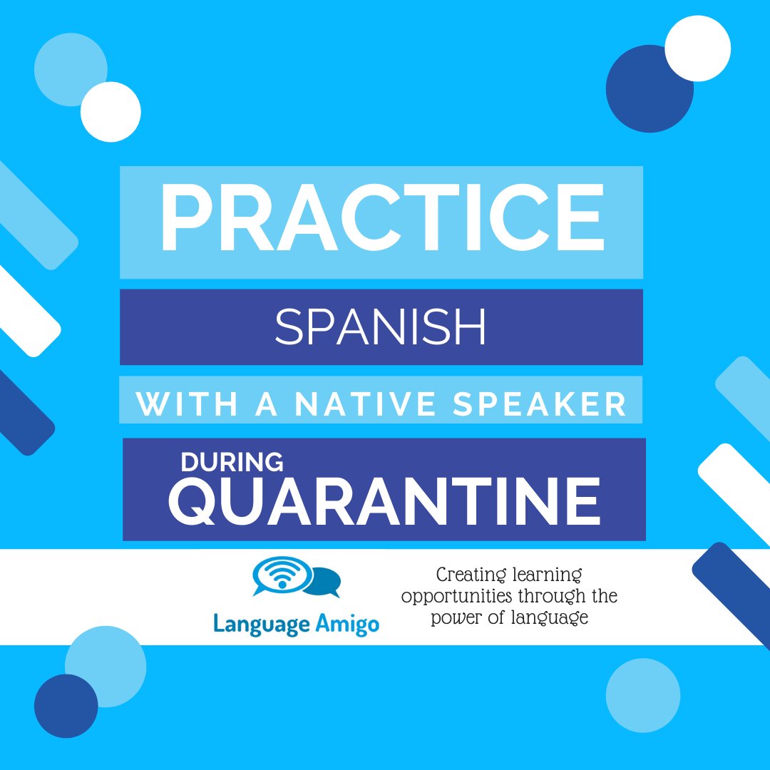 LanguageAmigo's tweet photo. Thinking of what to do during quarantine?
Practice Spanish with native speakers in a safe and friendly setting!

Learn more at https://t.co/N0qDRfUgRR https://t.co/5XmxLuWzNK