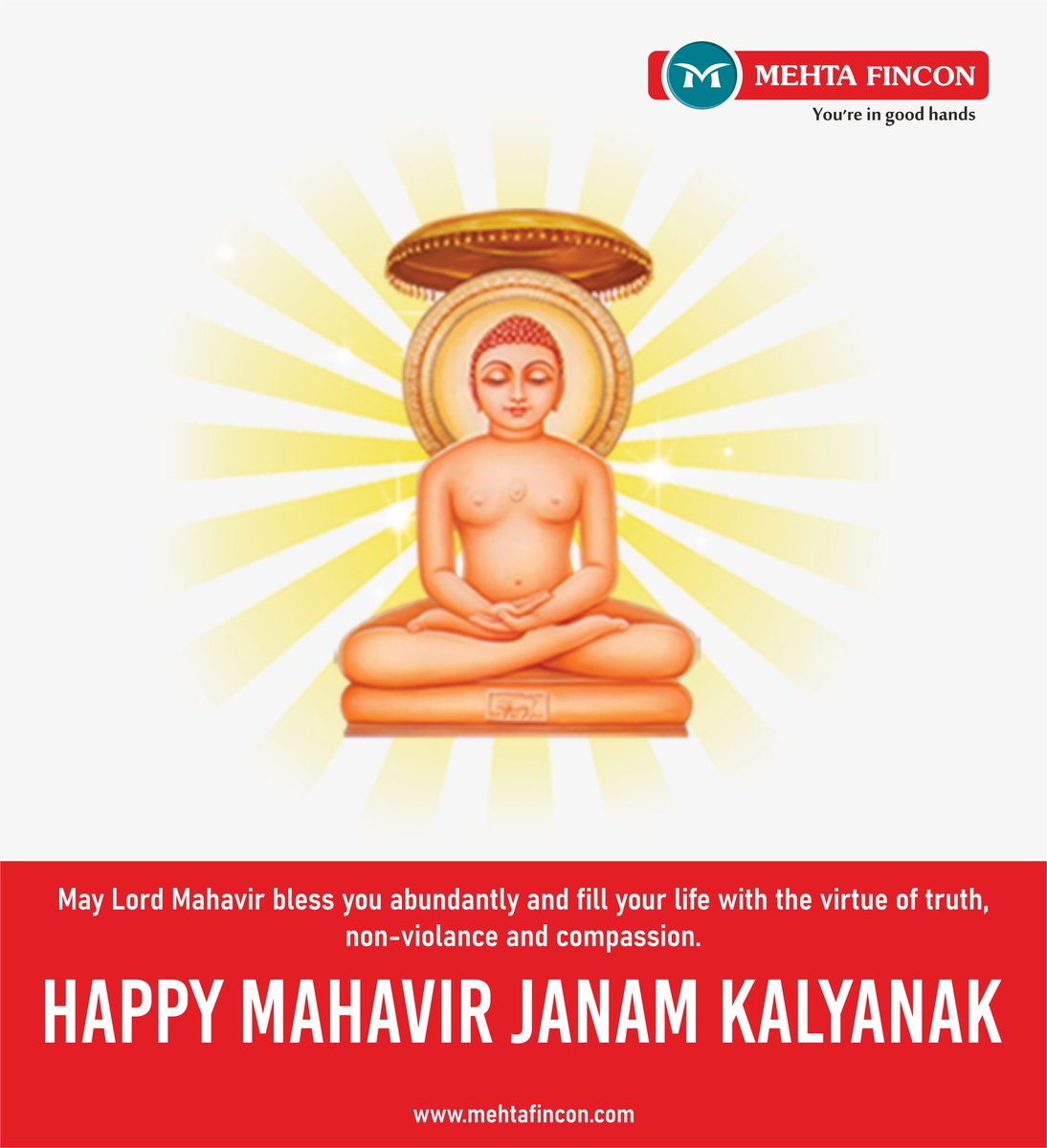 MehtaWealth's tweet photo. Happy Mahavir Janam Kalyanak !
#MehtaFincon #mahavirjayanti #MahavirJanmaKalyanak #truth #Blessings https://t.co/490goxbnjn