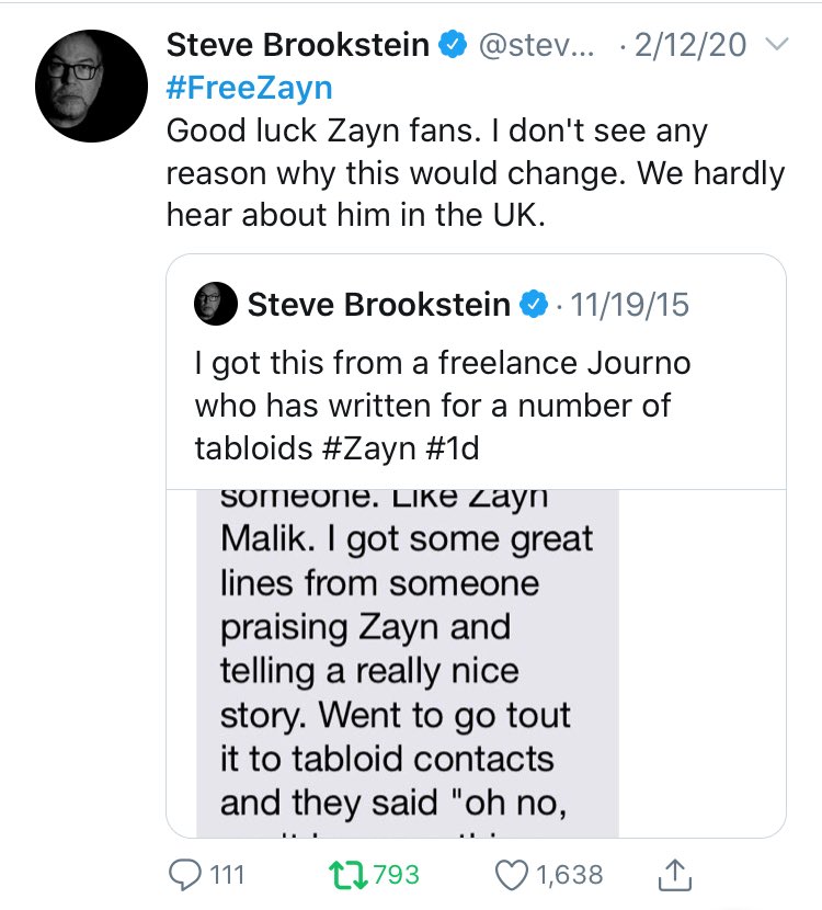 Zayn has been the victim of a negative PR campaign since the launch of his solo career (and even before then), many blame Simon Cowell, who was behind his solo record deal with RCA. A false “poser” “bad boy” “mysterious” persona was created to make him sell.