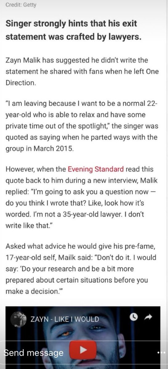 Additionally, his statement regarding his departure from One Direction was crafted NOT by him but by his team. The media also paints Malik as ungrateful for his time in 1D. His personal statements and actions reflect the opposite