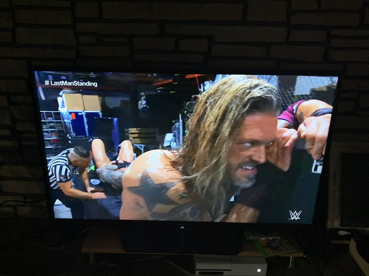 funyjared's tweet photo. When you’re about to leave the party thinking you out drank your friend and he says “oh yeah what about one more?!” #WMwithBL #Wrestlemania36 https://t.co/zYnMiRveXA