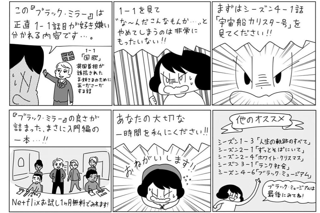 どうしてもオススメしたい海外ドラマがあるので、騙されたと思って1時間だけ見てください…お願いします!
注・左上から右下に読んでください 