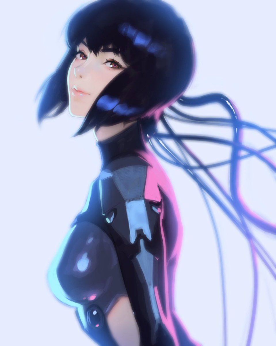 Kuvshinov_Ilya's tweet photo. 2017年に描いた素子のコンセプト。2018年にSAC_2045が発表された時に、誰が描いたかまだ秘密でしたけど、みんな私が描いたってわかってくれたので、嬉しかったです！✨ #攻殻機動隊
#SAC2045
#ネトフリアニメ https://t.co/lnrVfFU9JO