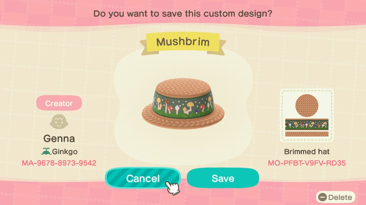 okpng's tweet image. made myself a mushroom brimmed straw hat! #ACQR #ACDesign #AnimalCrossing #ACNH #NintendoSwitch