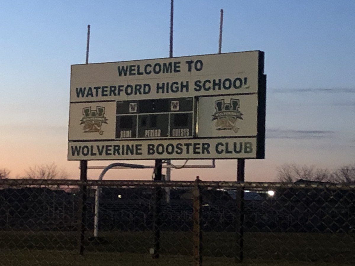WUHS_Athletics's tweet photo. The lights at Waterford Union High School are shining bright for our community and our seniors! #BeTheLight #wissports https://t.co/1mIUlN2Ydx