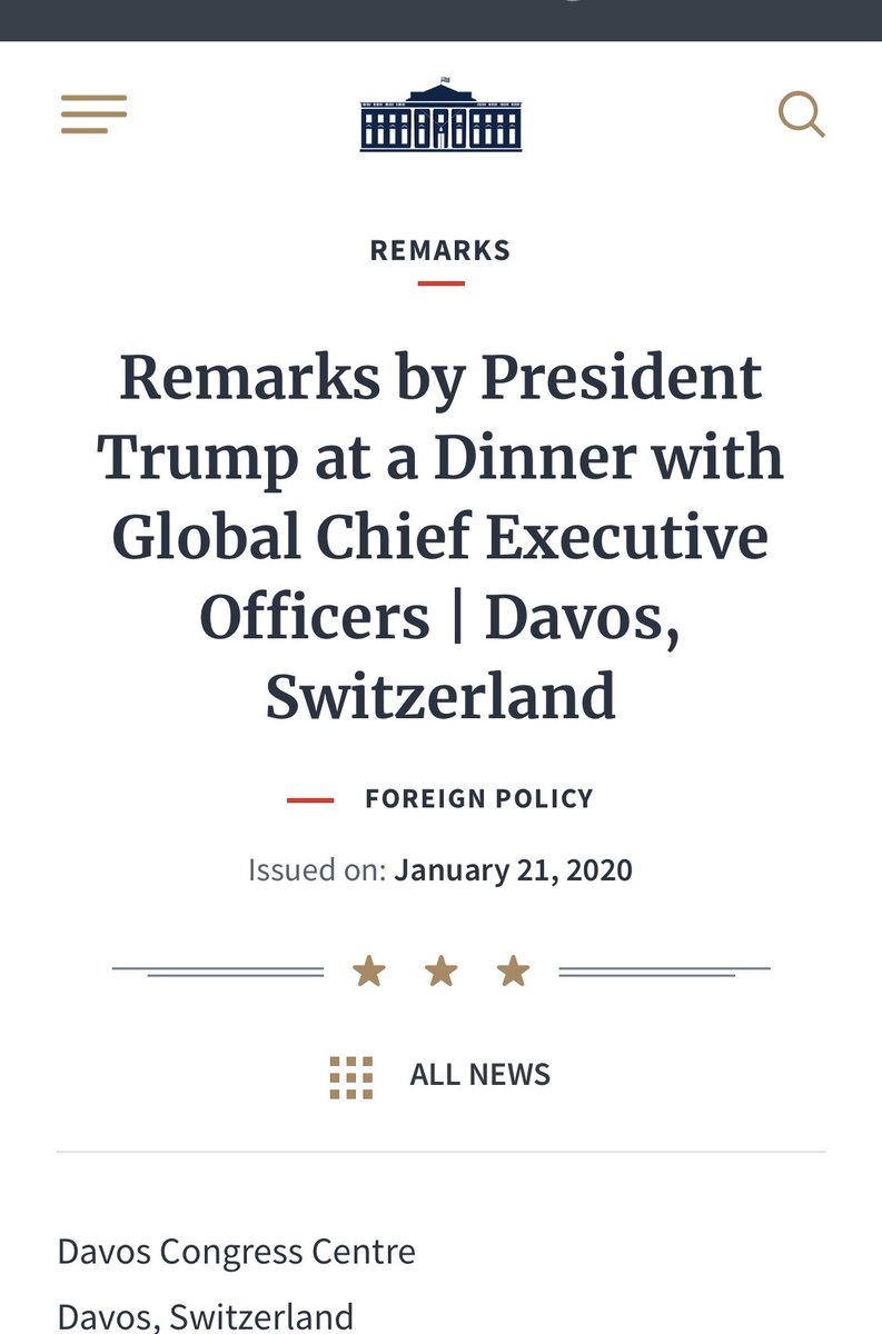 OK. I chilled. Two tweets and I’m out. To recap: Trump meeting with Novartis and other execs on 1/21/20, while in Davos. Got it? Now...