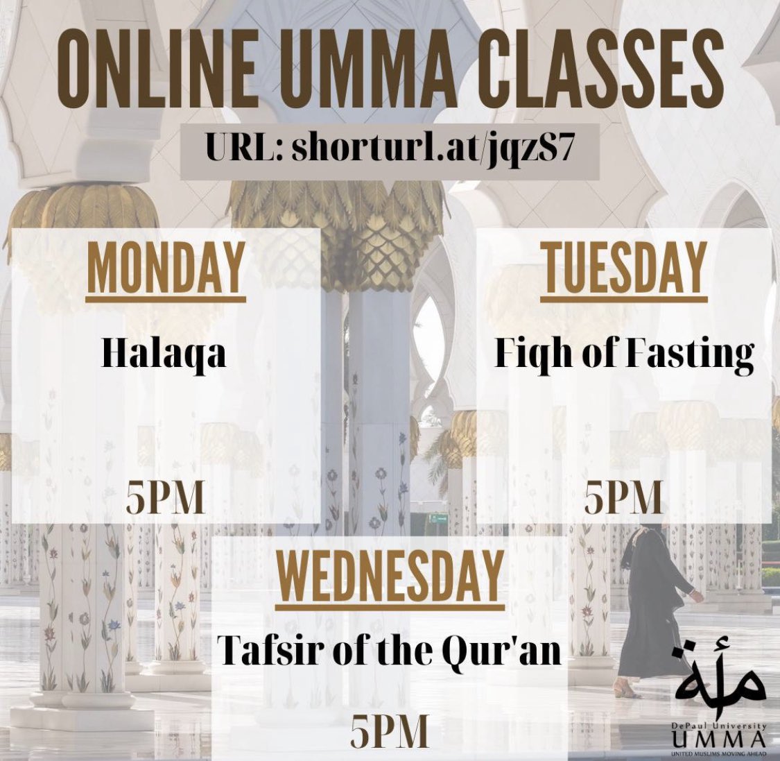 DePaulUMMA's tweet photo. We are back with our weekly classes for the quarter starting tomorrow! Zoom link in bio 😆#depaulUMMA https://t.co/7fMm4XRizO