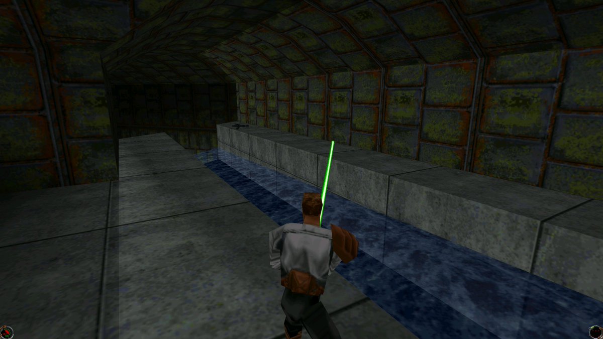 It really was a different time - the scale is insane for no real reason, and nobody gives a damn about texture seams :D The Jedi's Lightsaber is a crazy level of grand scale and log flumes. So many log flumes!