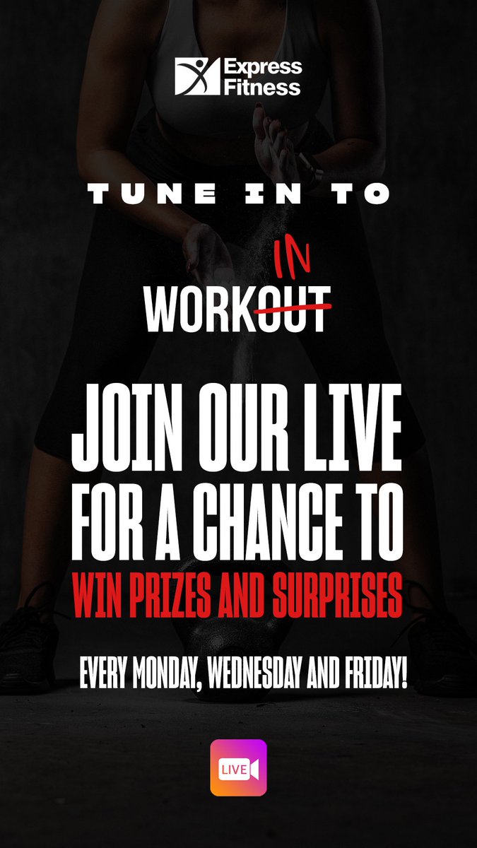 exp_fitnessja's tweet photo. Join us on IG LIVE this week for a chance to WIN prizes 🥳🥳
#ExpressFitness #ExpressYourself #WorkINs https://t.co/SZXBWXGNwN