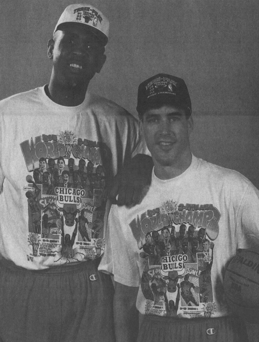 T-shirts. Hats. That sweet, sweet Zubaz.The 1990s Bulls were a merchandising machine. Let's take a look back at the classics, the caricatures and the obscure. Tweet me your photos here, or send to 6ringsbook@gmail.com!A thread. Ongoing. http://readjack.substack.com 