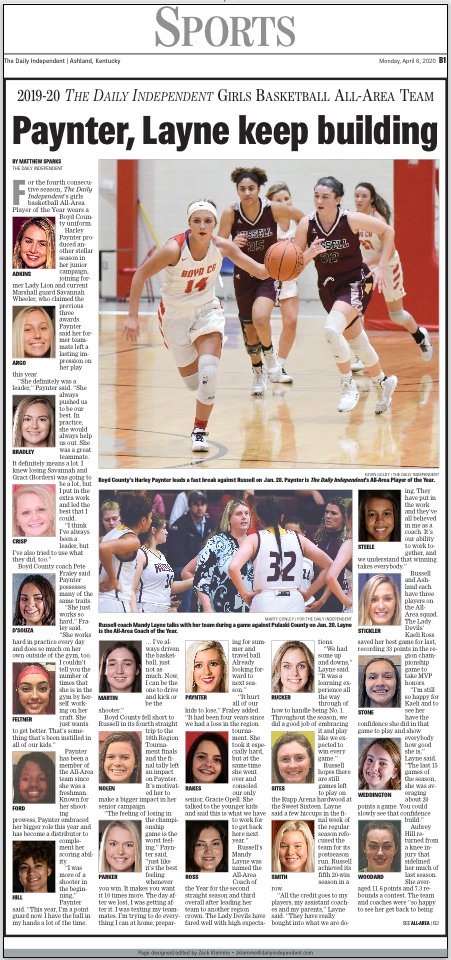 zklemmeHD's tweet image. Monday sports front introducing the All_Area girls basketball team! Local work by @SparksWillFly35, @kgDIphoto, @martyconley