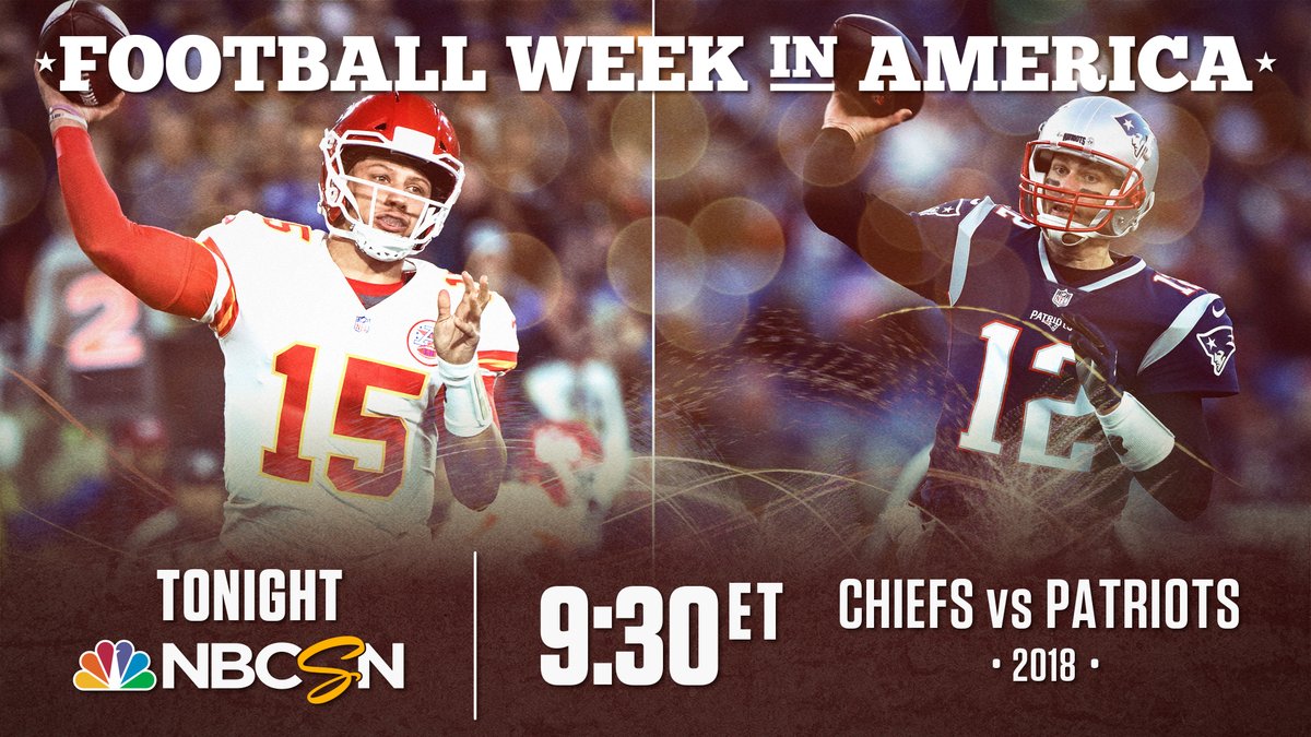 SNFonNBC's tweet photo. We're closing out #FootballWeekNBCSN in STYLE 😎
Mahomes. Brady. Episode 1.
📺: NBCSN
💻: https://t.co/aEbgVvOX2K https://t.co/OMFzezjvOi