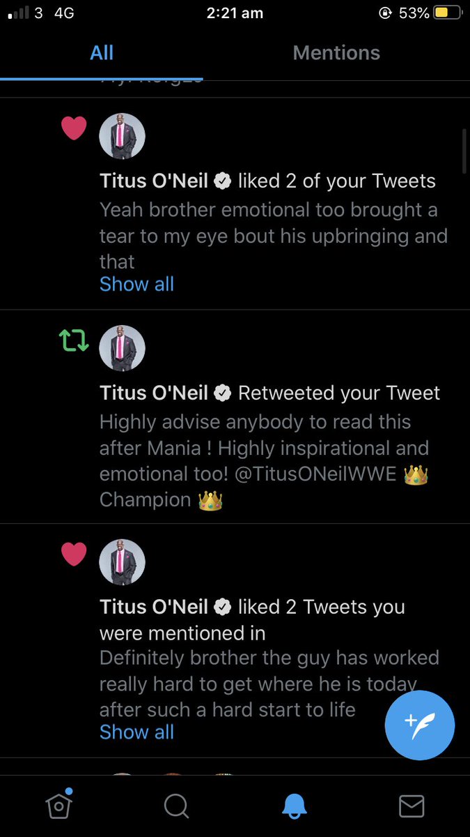 SuperCardButti's tweet photo. If I could thank him in person , I would! What a blessing even if it is a RT. Mind blown lol. #WWESuperCard Check me out floating around his twitter page now 😂💪🏽🙏🏽💙 #ThePowerOfTitus https://t.co/8rU0esuUY1