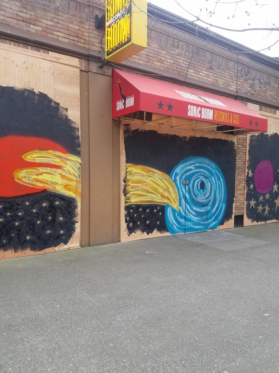 UPDATE:Proud Boy graffiti has already been painted over with this this awesome galaxy art. Beautiful