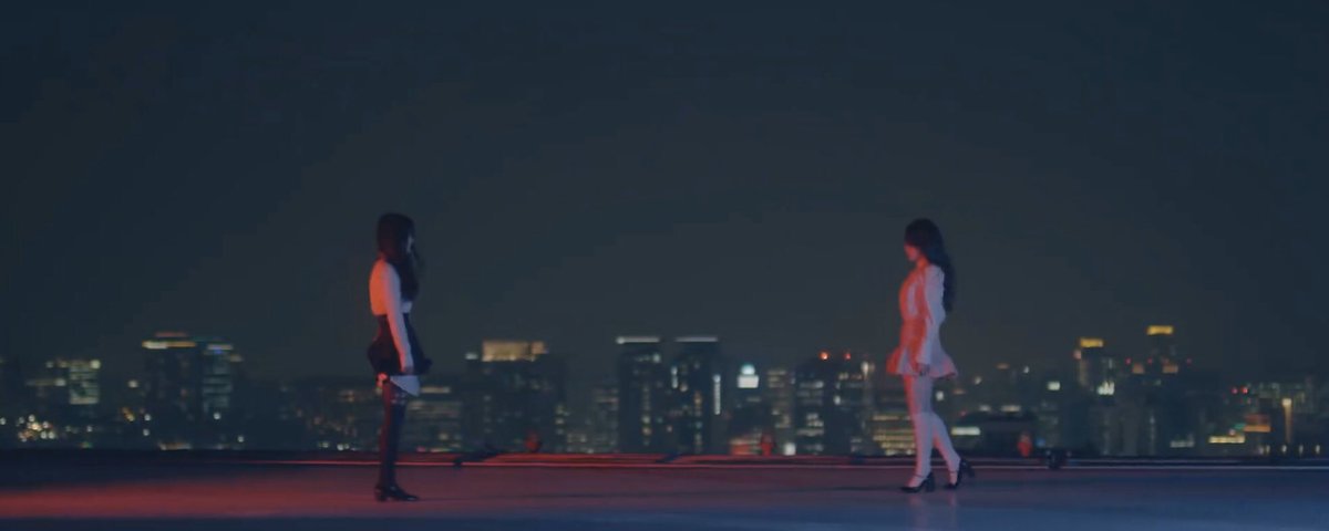 the city skyline is a symbol used in many loona mvs to represent earth. it being shown outside the window can also be representing that yeojin is separated from earth because she is lost in eden.