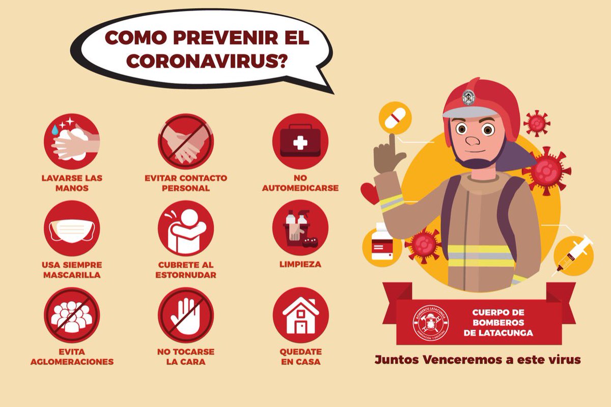 #BomberosLatacunga Ayúdanos a cuidarte. Los Bomberos también tenemos familia y esperamos volver a estar junto a ellos.
Te invitamos hacer conciencia, no salgas de casa 
#RECUERDA... No es momento de hacer llamadas #FALSAS.
NO  ocacionen Incendios Forestales.