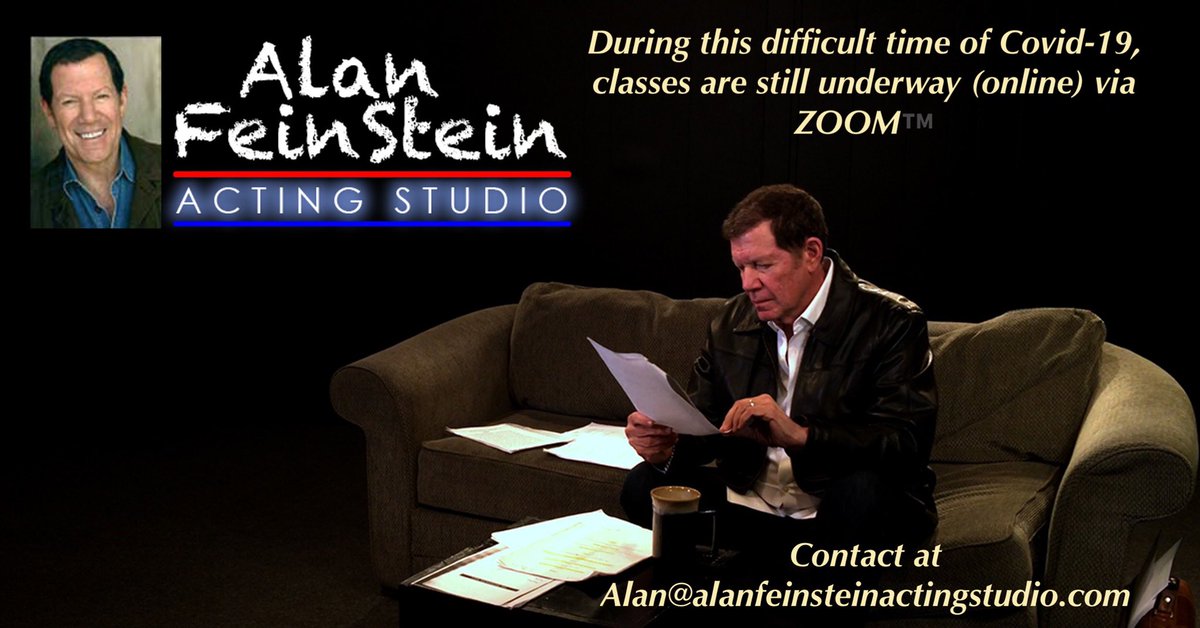 AFActingStudio's tweet photo. #actors ! Online classes are available during this difficult time. Contact us to schedule a chat with Alan via Zoom online: alan@alanfeinsteinactingstudio.com #SaferAtHome #Covid_19 #actorslife #actingclasses #acting #scenestudy #coldreading #oncamera #auditiontechnique https://t.co/WM4qZdMB3J