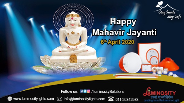 LuminositySolu's tweet photo. May Lord Mahavir Bless you abundantly And fill your life with The virtue of truth Non violence and External compassion and Brighten your life with #light. Happy Mahavir Jayanti

#MahavirJayanti #Luminositylighting #led #lighting #StayHomeStaySafe #PrayTogether https://t.co/ic9mEMaIte