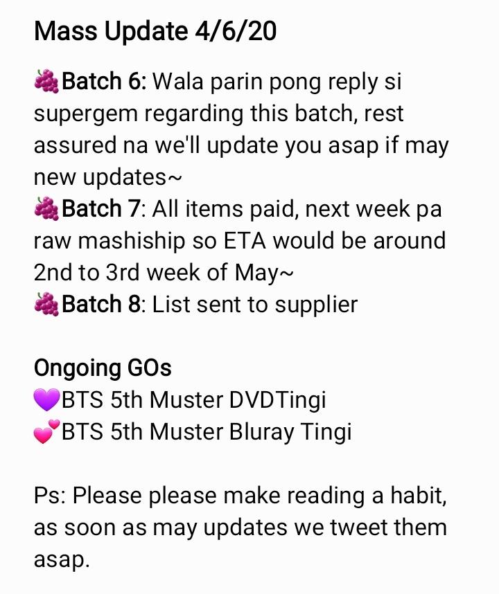 GMPHUpdates's tweet photo. For our Batch 6 buyers thank you for your patience, we kindly ask for more consideration because of this delay due to the lockdown 💕 Please stay safe at home and we're praying for everyone~ #GMPHUpdates https://t.co/xmTBU46vbE