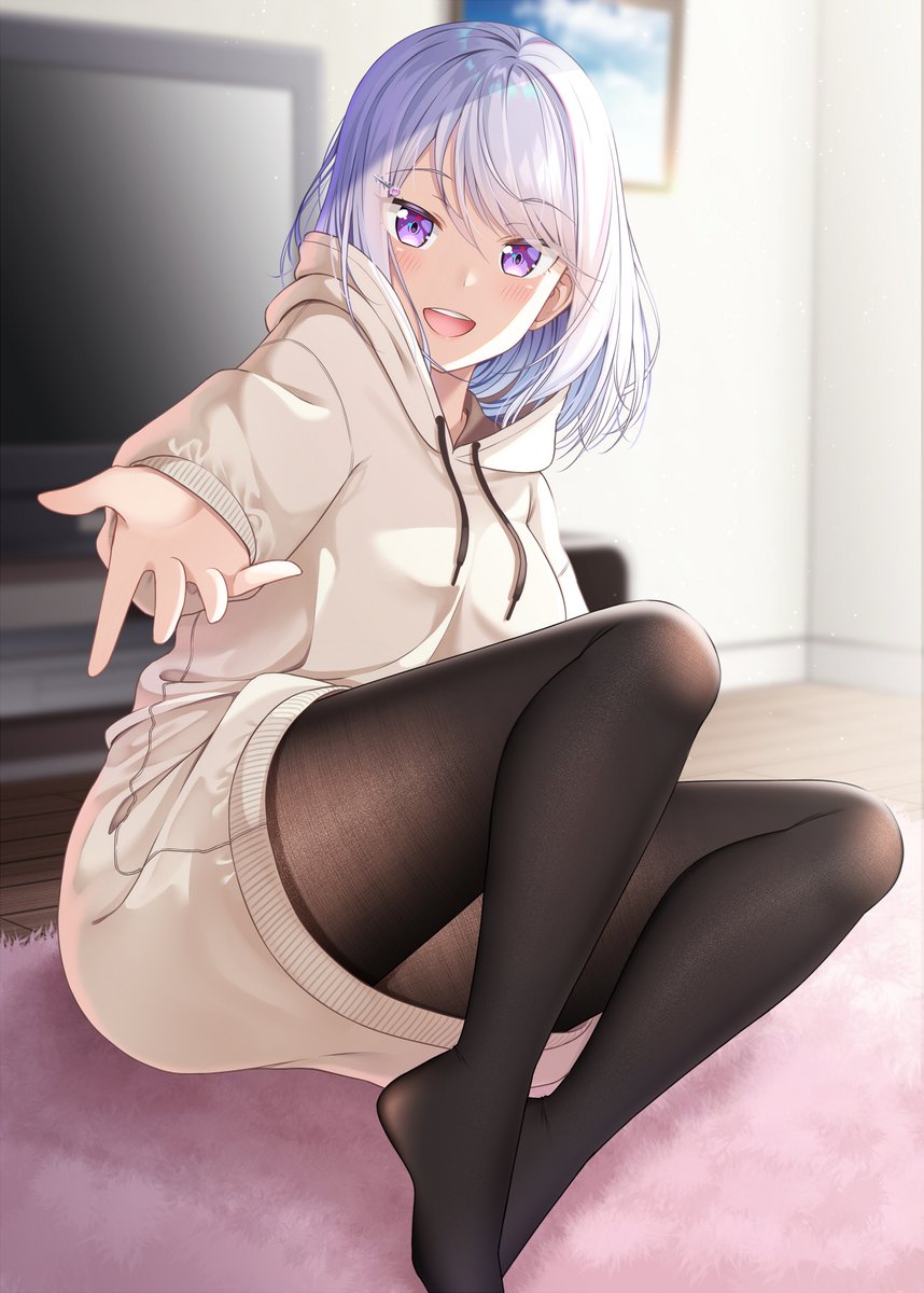 「疲れたの?そんな時はこっちに来て…。癒してあげるっ♡ 」|ぐらんでのイラスト