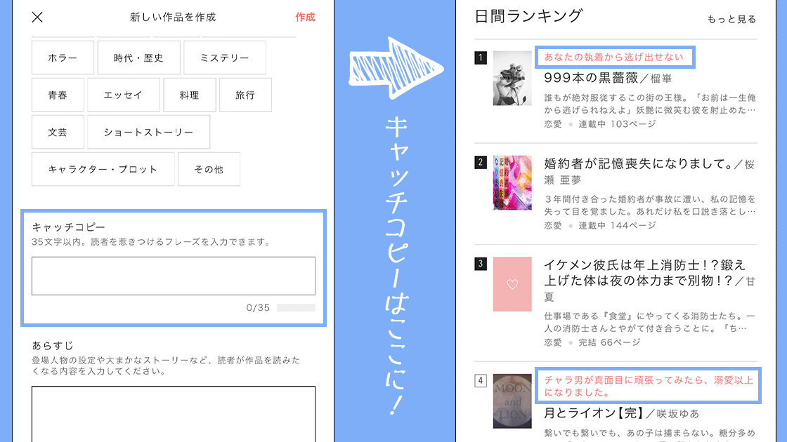 公式 魔法のiらんど 新しい 魔法のiらんど では作品にキャッチコピーを入れることができます キャッチコピーを入れると ランキングや検索結果などで表示されます ぜひ設定してみてください 設定方法 Book管理 T Co Dbqdirlbyo 設定 公式 魔法のiらんど 新しい 魔法のiらんど では作品にキャッチコピーを入れることができます キャッチコピーを入れると ランキングや検索結果などで表示されます ぜひ設定してみてください 設定方法 Book管理 T Co Dbqdirlbyo 設定
