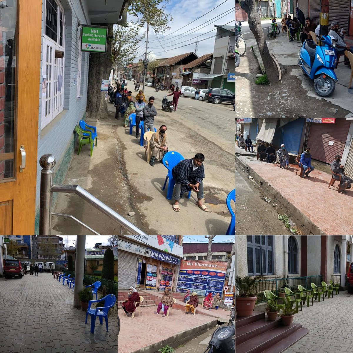 roufaminnews5's tweet image. *5 Dariya News*...DDMA Srinagar has provided 2000 chairs to 100 Bank branches/ATMs to maintain #SocialDistancing. Request everyone to cooperate.
#DDMA #Bankbranches #Atms #Socialdistancing #cooperate #coronavirus #JantaCurfew #kashmir #ChiefSecretary #dgp #DrShahidIqbalChoudhary