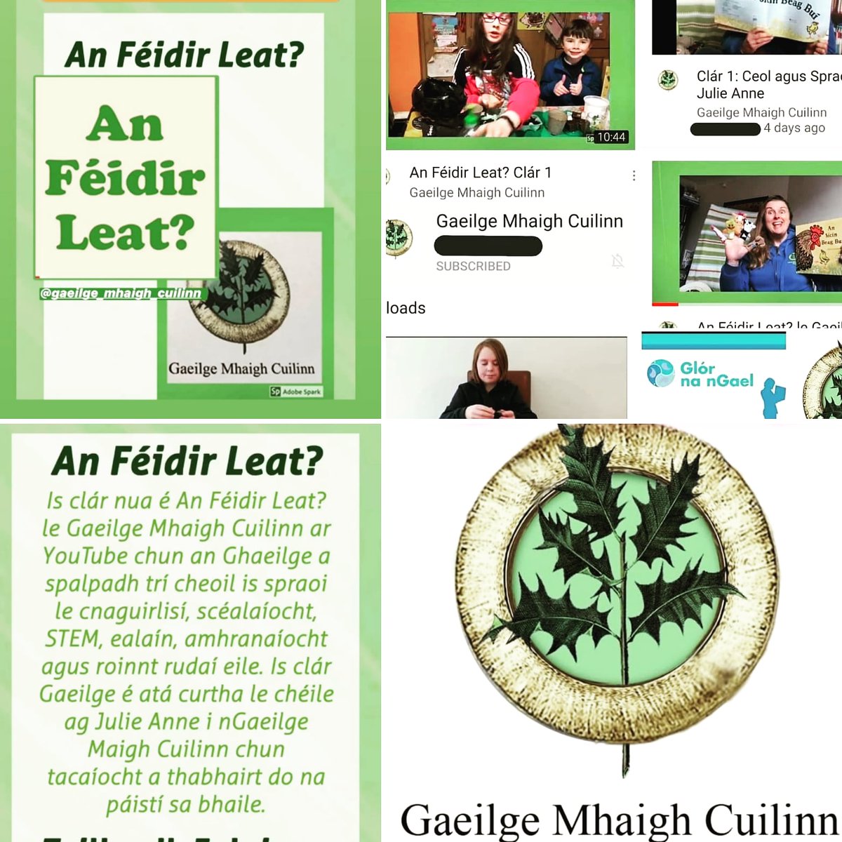 J_A_deBrun's tweet image. CLÁR NUA An Féidir Leat? Le @_maighcuilinn_ @CnaG
@GlornanGael
Maidin inniu ag 9 i.n ☘️
#GaeilgeleChéile #TrasnanadTonnta

Bígí linn do #steamforkids #steamasgaeilge #legochallenge #lego
ceol, amhránaíocht, spóirt is spraoi

#edchatie #edshareie #gaeilge
youtube.com/channel/UCOhTG…