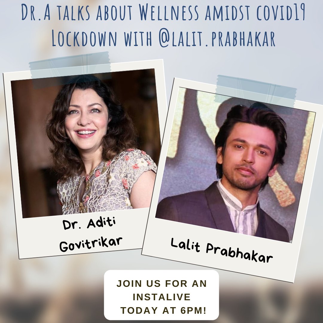 Raditating endless positivity & charm, my guest today on #DrATalks is my Smile Please co-star #LalitPrabhakar - a stellar actor for film, tv or theatre. Discussions about how to maintain your social life amidst crisis, health, fitness, work are the be followed. Live at 6pm today!