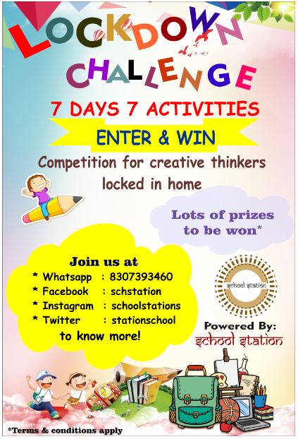 StationSchool's tweet photo. 7 days  7 Lockdown challenges now available for you to pariticipate. Lucky winners will get surprise gifts

We have won six limca book of records for our creativity in newspaper .

#lockdownchallenge #lockdown #Creative #Lockdown21 #LifeLessons #CoronaStopKaroNa https://t.co/wQizTVUxBt