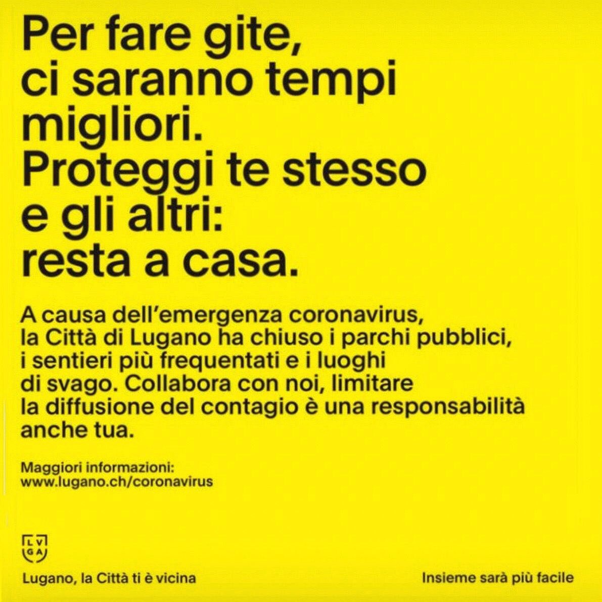 Tempo bello. Viene voglia di uscire. Ma x le gite, ci saranno tempi migliori. Ora è necessario stare a casa
Ieri gruppi di persone facevano pic nic e passeggiate in tutti i quartieri di Lugano, compresi Valcolla e Cimadera. Non va bene! Limitatevi a 2 passi vicino a casa, da soli